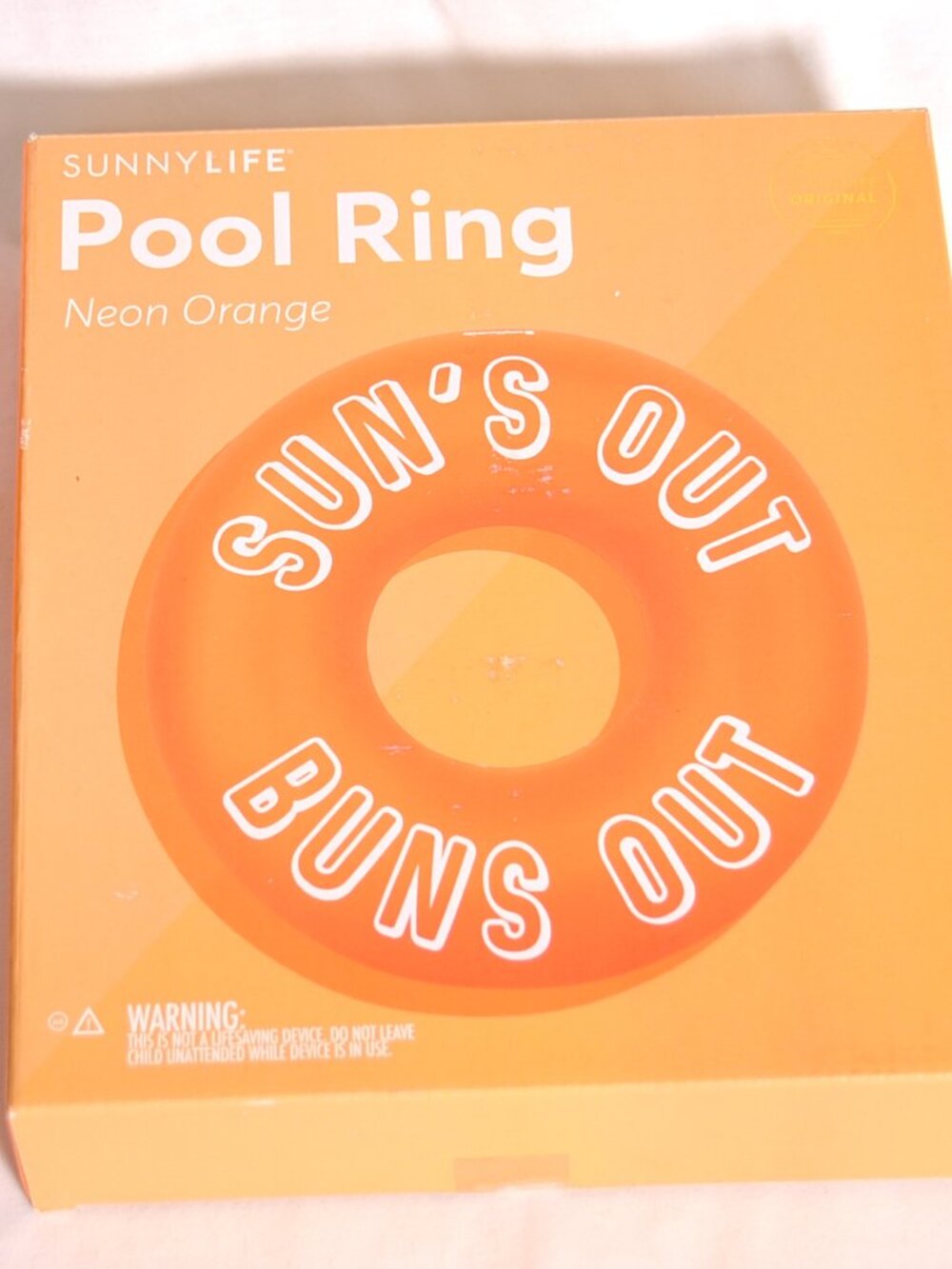 Sunnylife Pool Ring Neon Orange Sun's Out Bun's Out